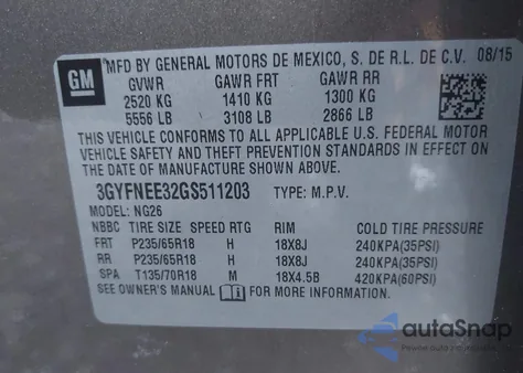 2016 Cadillac Srx Luxury Collection из США, поврежденный, VIN 3GYFNEE32GS511203